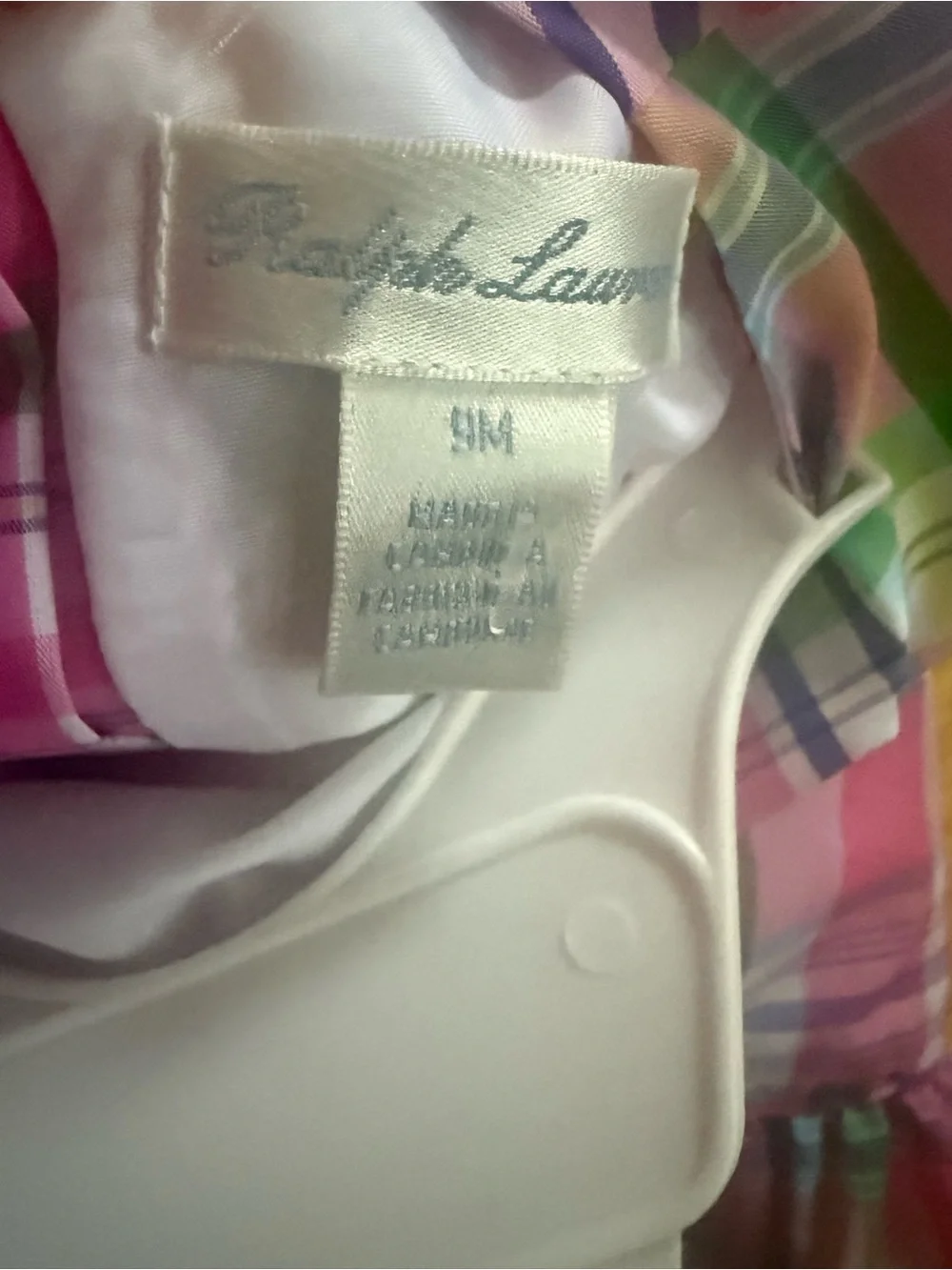 Ralph Lauren Pink Plaid Madras Baby Party Dress 9 Months Like New